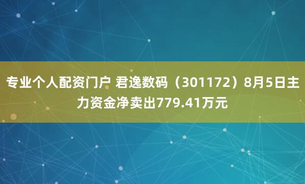 专业个人配资门户 君逸数码（301172）8月5日主力资金净卖出779.41万元